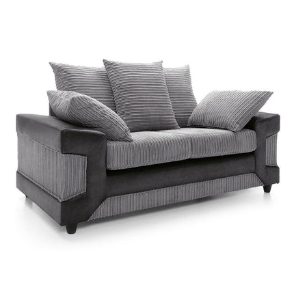 sleepkings Dino 3 Seater 2 Seater Upholstered Combination Fabric Black Grey (Black & Grey, 3+2 Seater Set)  MNS (MY NEW SOFA) LTD
