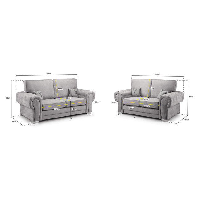 VERONA FULL BACK 3+2 SEATER SOFA SET - Envogue Furniture