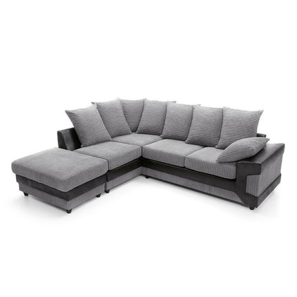 Dino Corner Sofa Grey and Black - Envogue Furniture