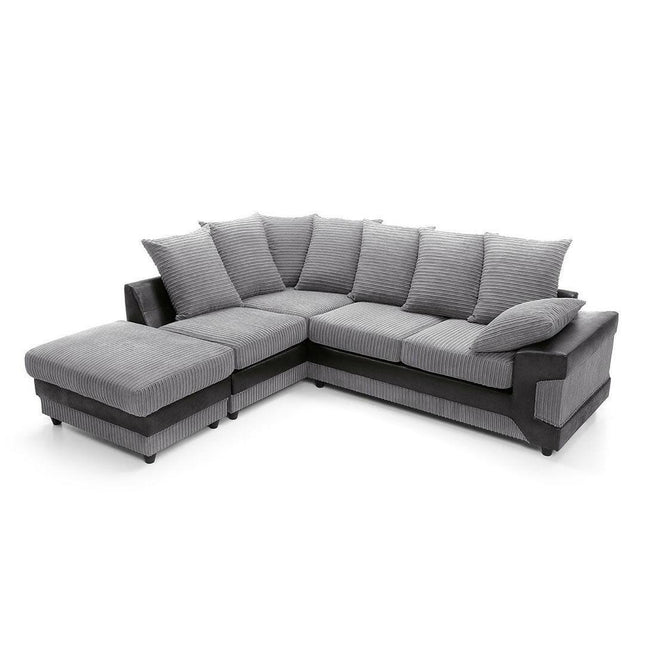 Dino Corner Sofa Grey and Black - Envogue Furniture