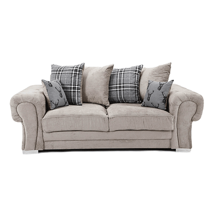 VERONA SCATTER BACK 3 SEATER SOFA MINK - Envogue Furniture