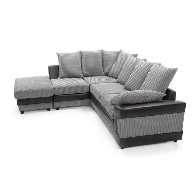 Dino Corner Sofa Grey and Black - Envogue Furniture