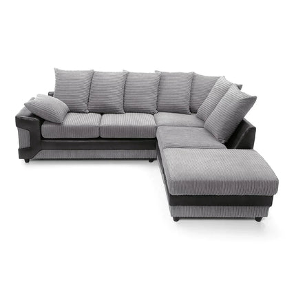 Dino Corner Sofa Grey and Black - Envogue Furniture