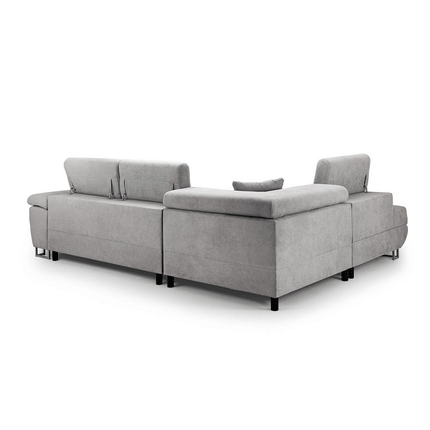 Anton Sofa bed Corner Sofa Bed With Storage Box Grey - Envogue Furniture