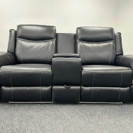 Parada Leather Electric Recliner Sofa 3+2 Seater-Bluetooth/USB/C-Type/Led/Cooling Cup Holders - Buy Online UK