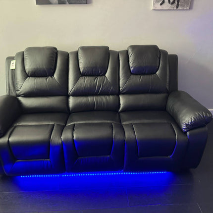 Oxford Leather Electric Recliner Sofa 3+2 Seater with Cup Holders , USB Charging Ports, LED Lights