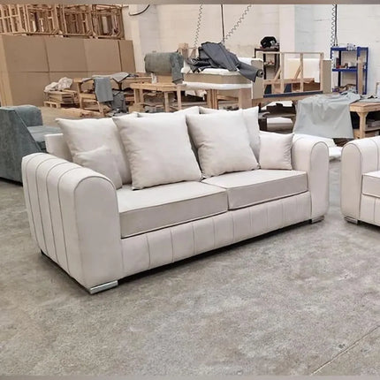 Lily Sofa 3+2 Seater Cream ( Scatter/Full Back)