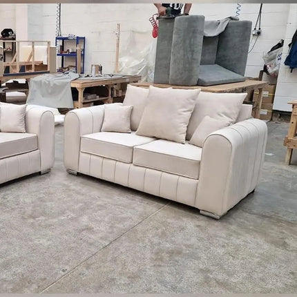 Lily Sofa 3+2 Seater Cream ( Scatter/Full Back)