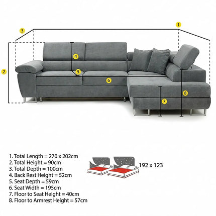 Anton Corner Sofa Bed With Under-Seat Storage