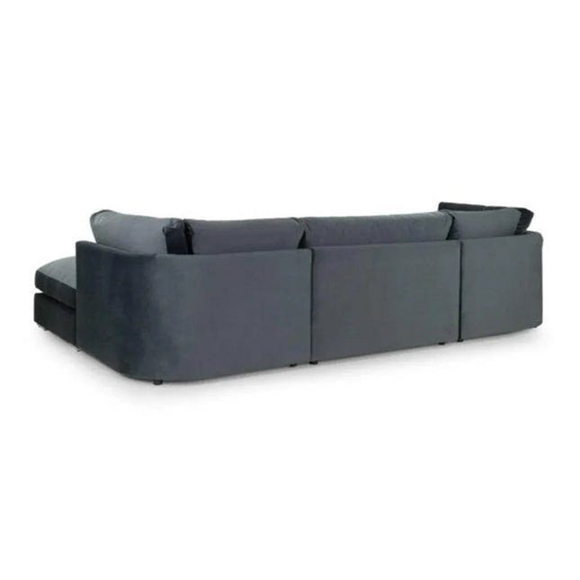 Belgravia U Shape High Back Sofa Set | Premium High Back Plush Velvet Lounge Suite | Modular Sectional Couch with Footstool