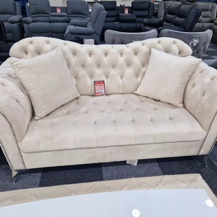 Elegance Chesterfield Sofa 3+2 Cream