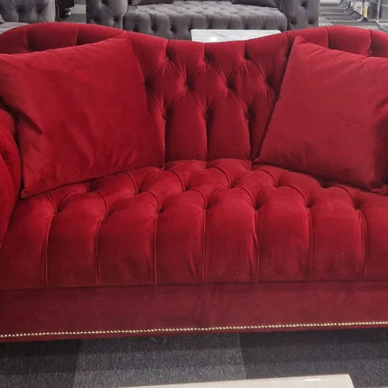 Elegance Chesterfield Sofa 3+2 Red