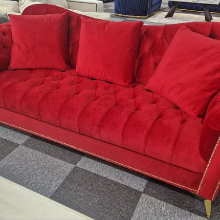 Elegance Chesterfield Sofa 3+2 Red