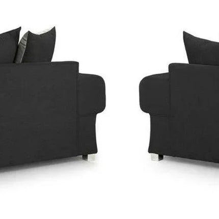 Verona sofa 3+2 Seater Scatter Back Black - Envogue Furniture