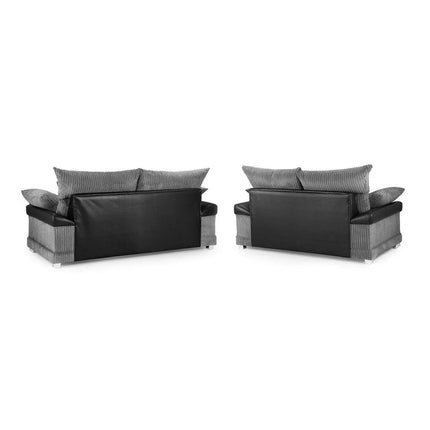 Logan 3+2 Sofa Set Black-Grey