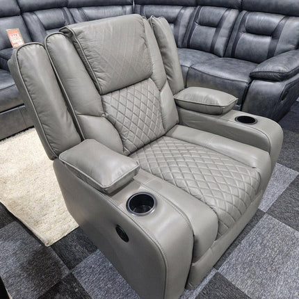 Orlando Electric Recliners Leather Arm Chair (Black, Grey,Brown) /LED LIGHTS/USB PORTS - Envogue Furniture