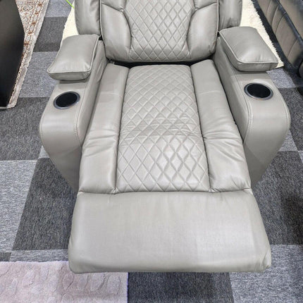 Orlando Electric Recliners Leather Arm Chair (Black, Grey,Brown) /LED LIGHTS/USB PORTS - Envogue Furniture