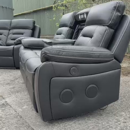 Hafsa Music Leather Electric Recliners 3+2 Seater Sofa  - Envogue Furniture uk