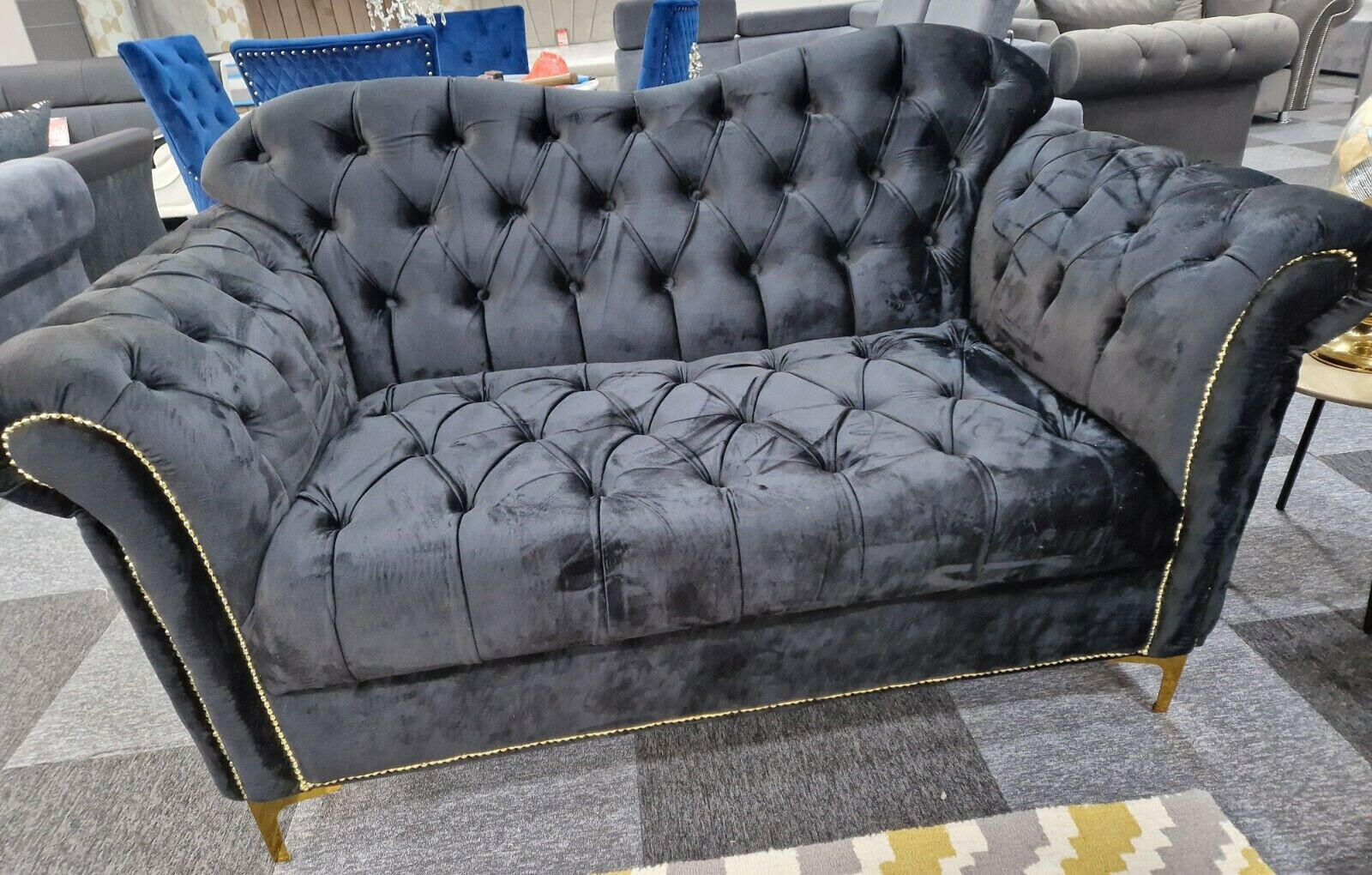 Elegance Chesterfield Sofa 3+2 Black