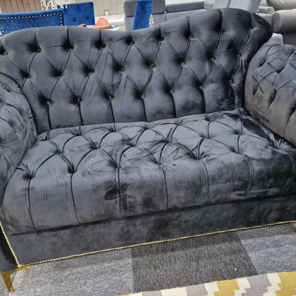 Elegance Chesterfield Sofa 3 Black - Envogue Furniture uk