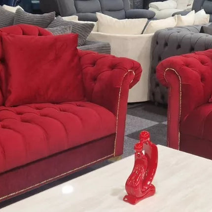 Elegance Chesterfield Sofa 3 Black - Envogue Furniture uk