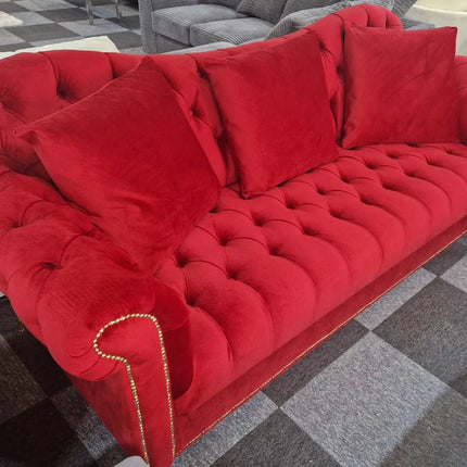 Elegance Chesterfield Sofa 3+2 Red