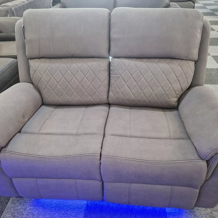 Florence Fabric Electric Recliner Sofa 3+2 Seater Light Grey With Led Lights
