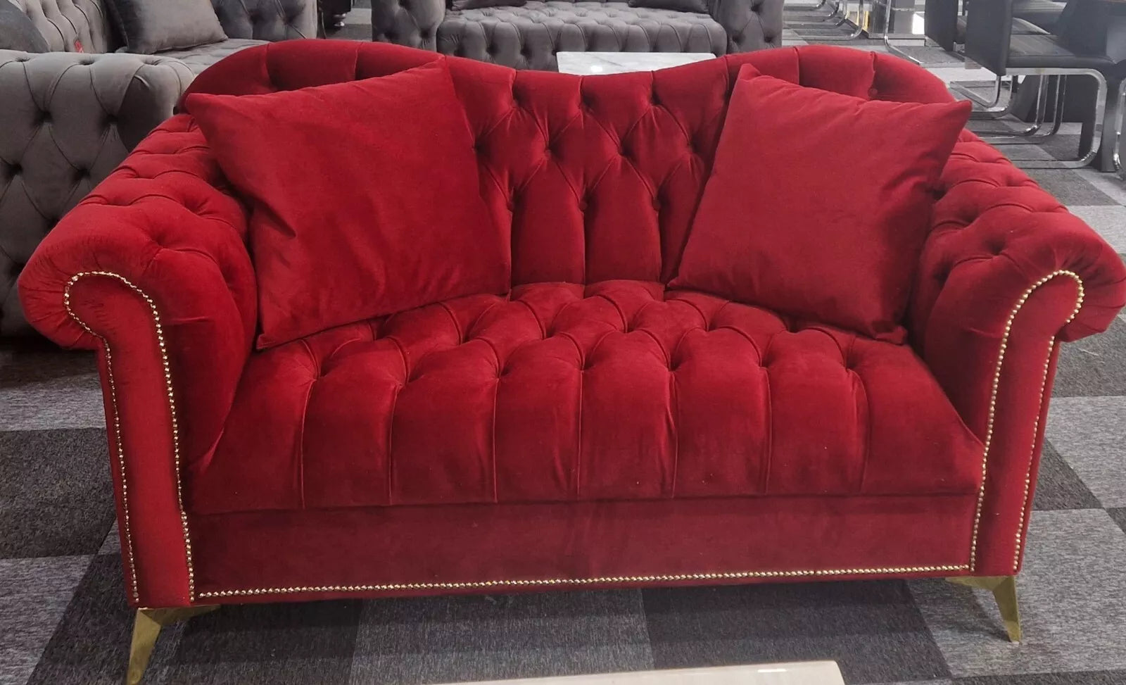 Elegance Chesterfield Sofa 3+2 Red