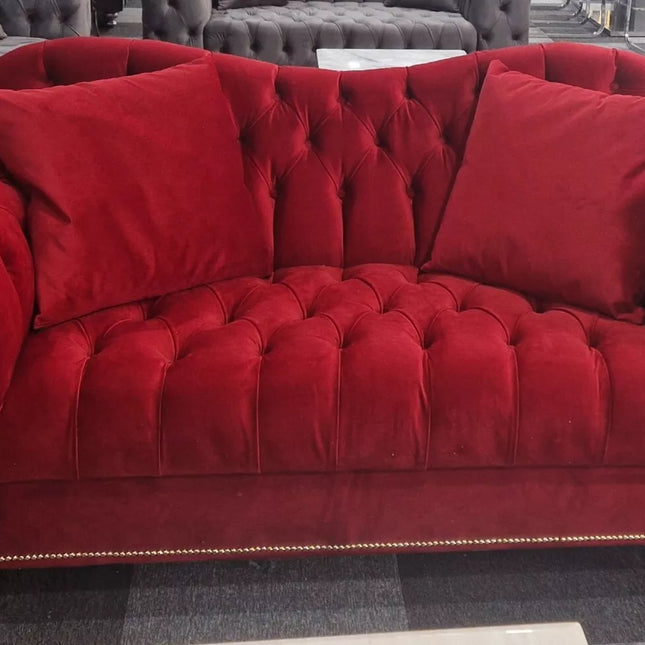 Elegance Chesterfield Sofa 3+2 Red