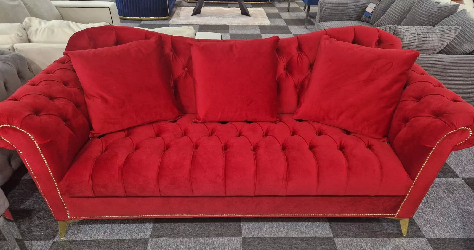 Elegance Chesterfield Sofa 3+2 Red