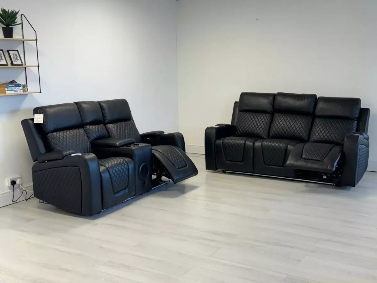 Florida Electric Recliners 3+2 Seater Leather Sofa