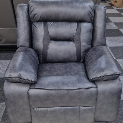 Nova Leather Electric Recliner Arm Chair Grey - 1 seater - Envogue Furniture uk