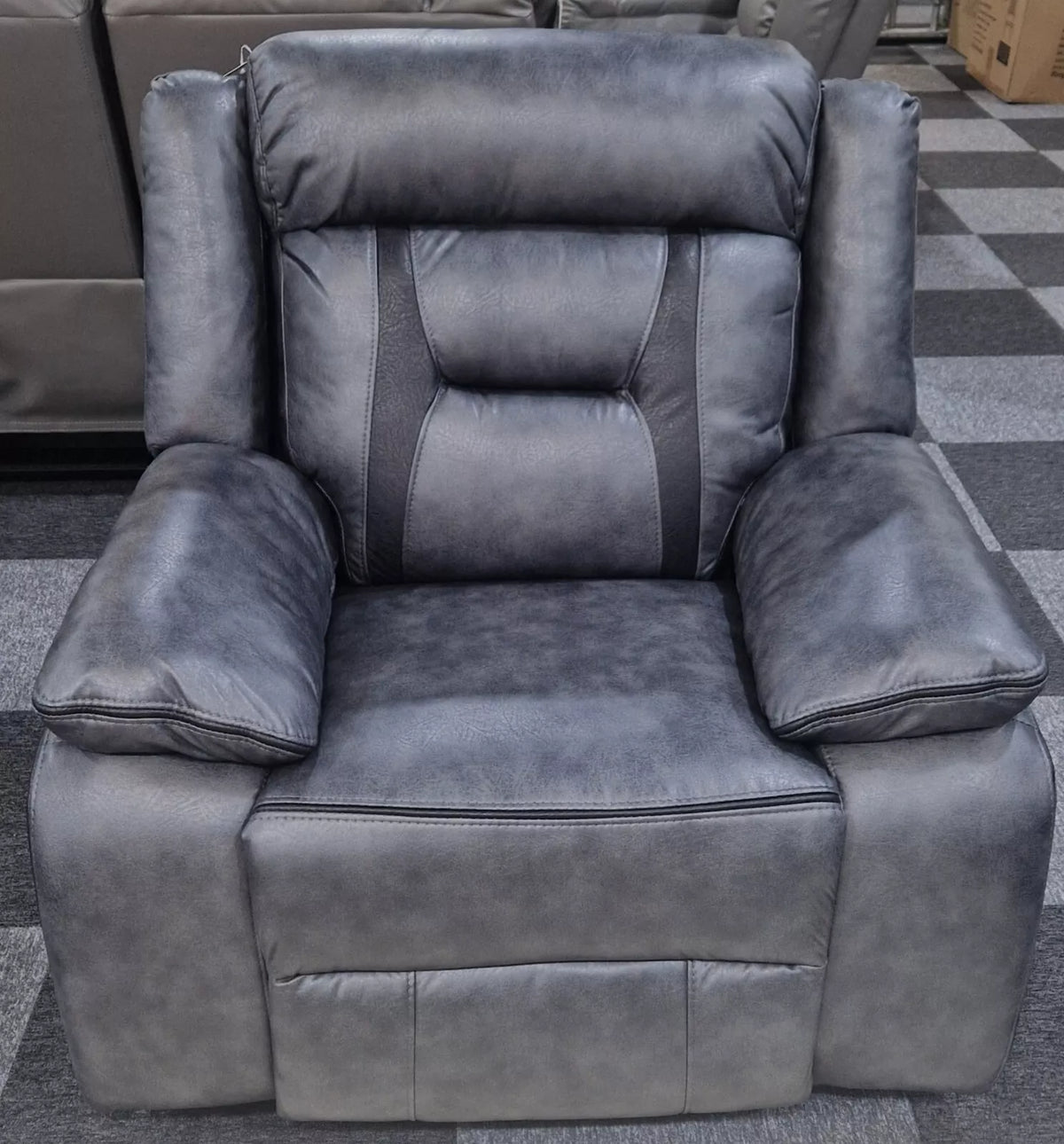 Nova Leather Electric Recliner Arm Chair Grey