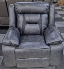 Nova Leather Electric Recliner Arm Chair Grey