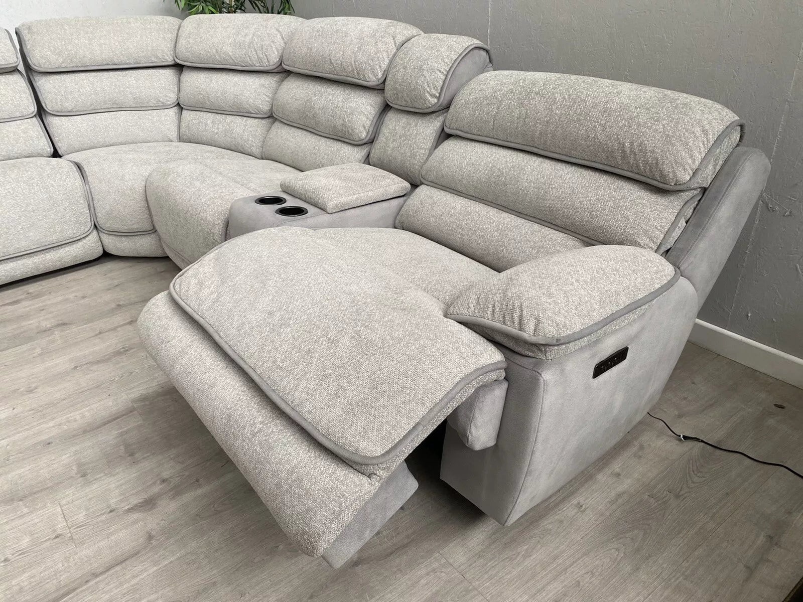 DFS Lakelyn Express Fabric Electric Recliner Modular Corner Sofa With USB Ports Power Recliner Sofa