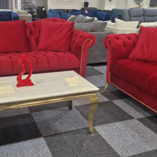 Elegance Chesterfield Sofa 3+2 Red
