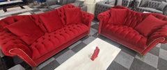 Elegance Chesterfield Sofa 3+2 Red