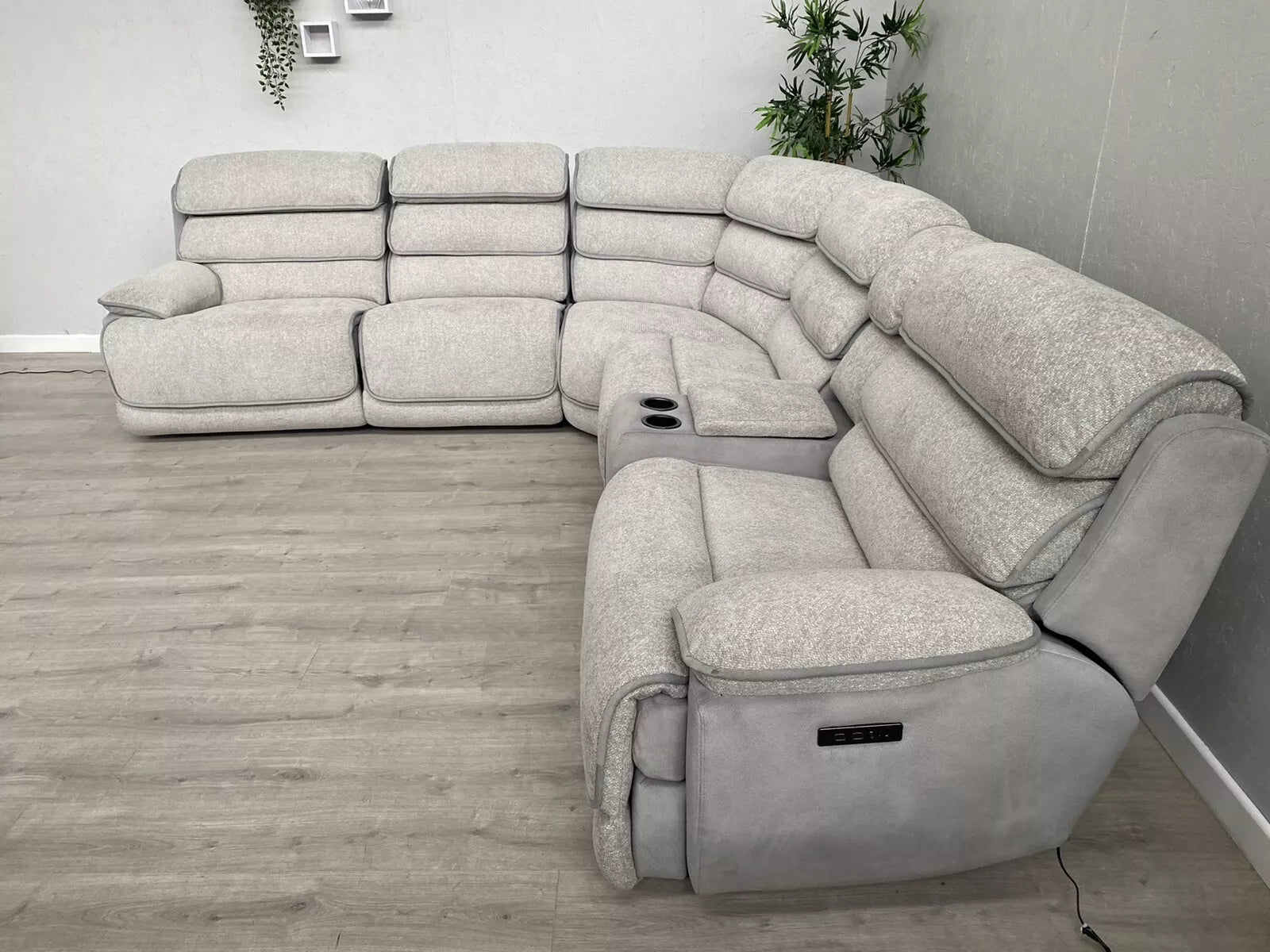 DFS Lakelyn Express Fabric Electric Recliner Modular Corner Sofa With USB Ports Power Recliner Sofa