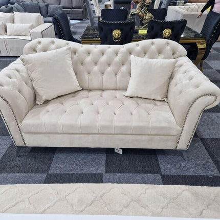 Elegance Chesterfield Sofa 3+2 Cream