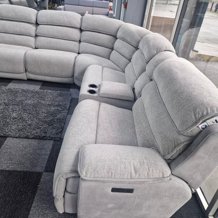 ENV Lakelyn Express Fabric Electric Recliner Modular Corner Sofa With USB Ports Power Recliner Sofa