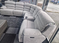 ENV Lakelyn Express Fabric Electric Recliner Modular Corner Sofa With USB Ports Power Recliner Sofa