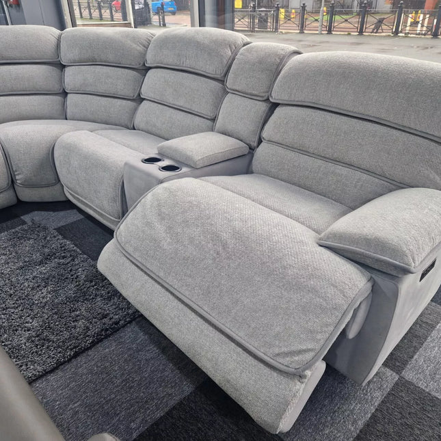 ENV Lakelyn Express Fabric Electric Recliner Modular Corner Sofa With USB Ports Power Recliner Sofa