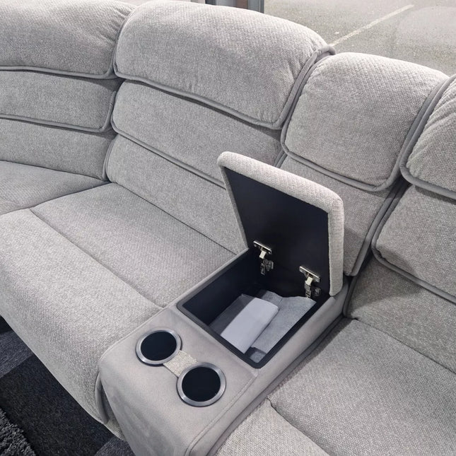 ENV Lakelyn Express Fabric Electric Recliner Modular Corner Sofa With USB Ports Power Recliner Sofa