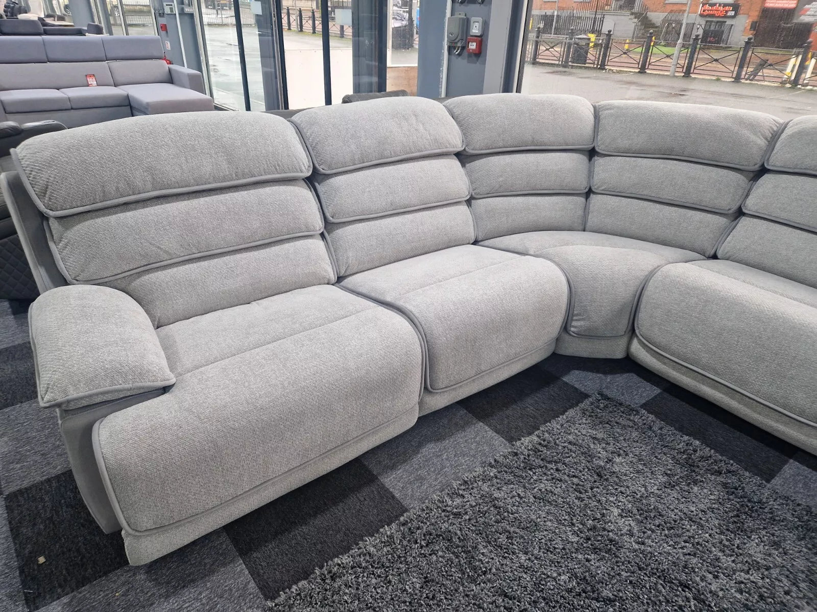 ENV Lakelyn Express Fabric Electric Recliner Modular Corner Sofa With USB Ports Power Recliner Sofa