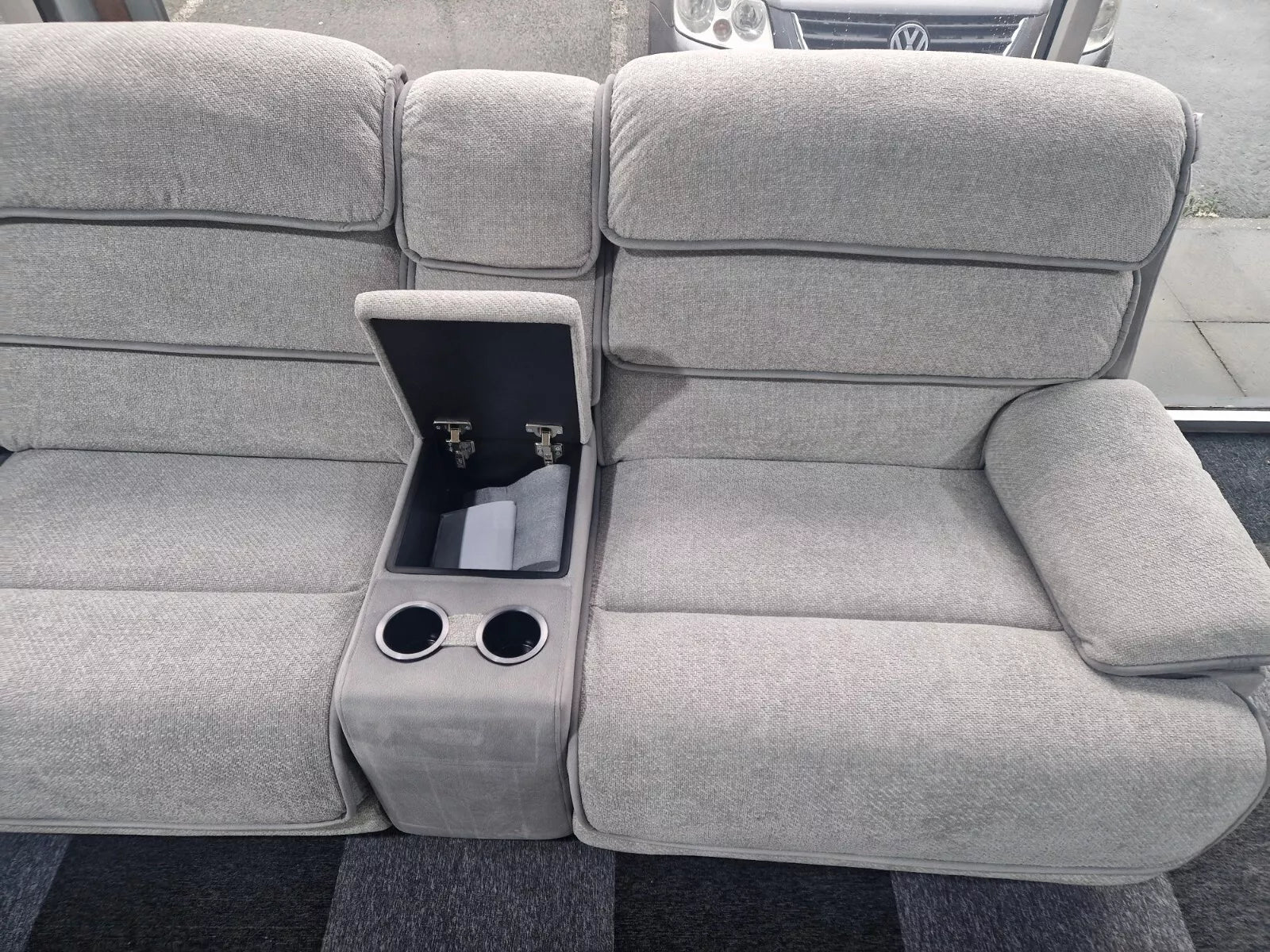 ENV Lakelyn Express Fabric Electric Recliner Modular Corner Sofa With USB Ports Power Recliner Sofa