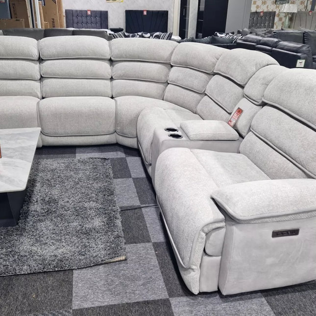 ENV Lakelyn Express Fabric Electric Recliner Modular Corner Sofa With USB Ports Power Recliner Sofa