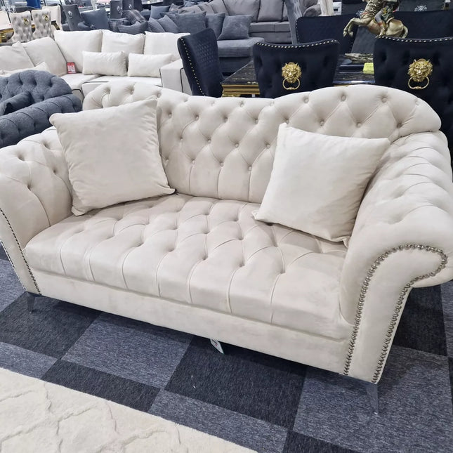 Elegance Chesterfield Sofa 3+2 Cream