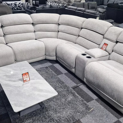 ENV Lakelyn Express Fabric Electric Recliner Modular Corner Sofa With USB Ports Power Recliner Sofa