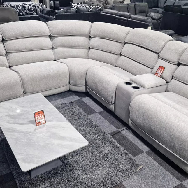 ENV Lakelyn Express Fabric Electric Recliner Modular Corner Sofa With USB Ports Power Recliner Sofa