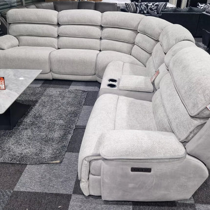 ENV Lakelyn Express Fabric Electric Recliner Modular Corner Sofa With USB Ports Power Recliner Sofa